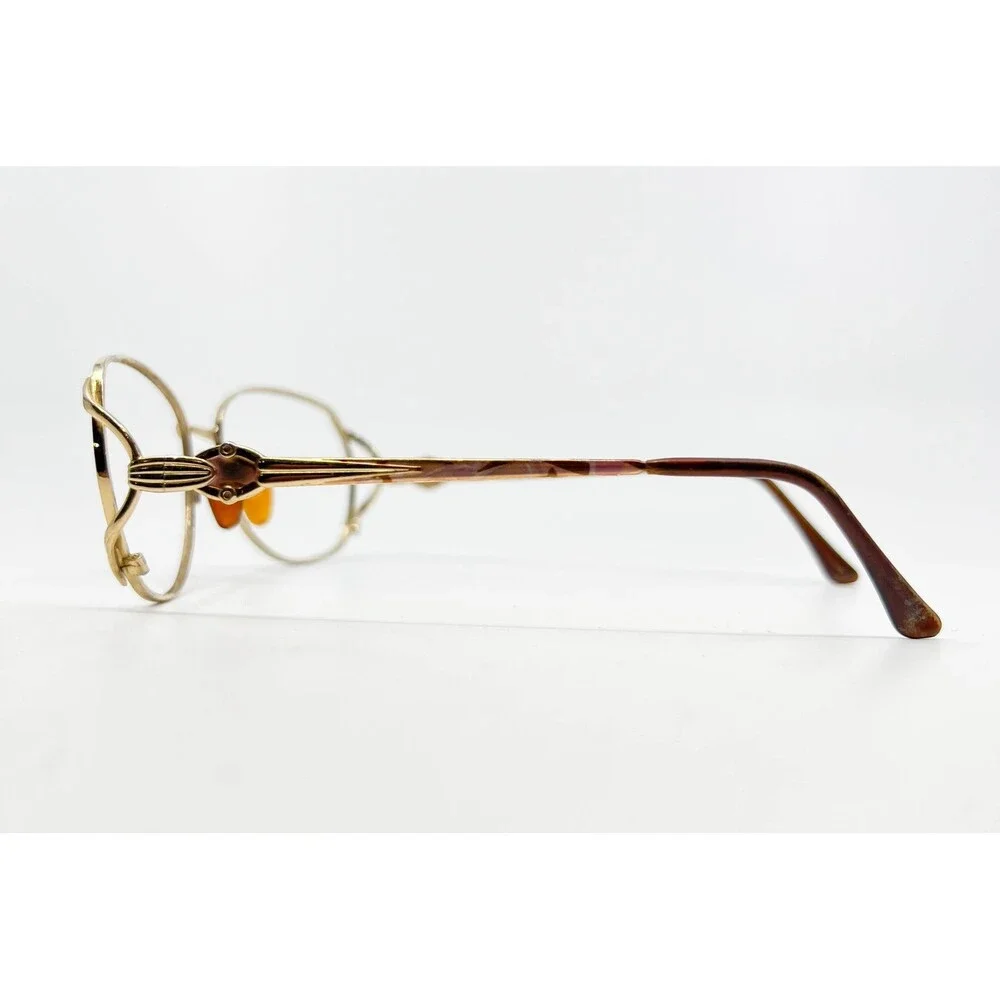 Luxottica Eyeglasses Womens Gold 2184 G505 Italy Oval Frame 130